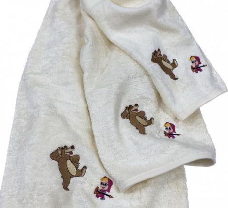 Набор бамбуковых полотенец "LOVIN HOME" Маша и медведь 3шт.(30*50, 50*90, 70*140), танцы