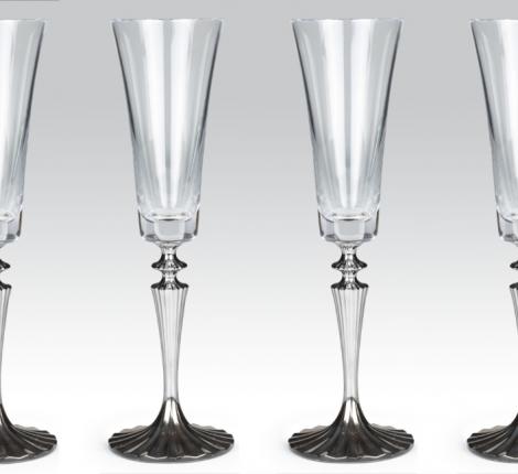 Набор фужеров для шампанского 6 штук "PLAT FLUT" хрусталь, высота 23 см