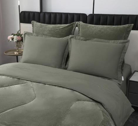 Постельное белье с одеялом "Sofi de Marko" Энрике (хаки-м) Велюр, Семейный