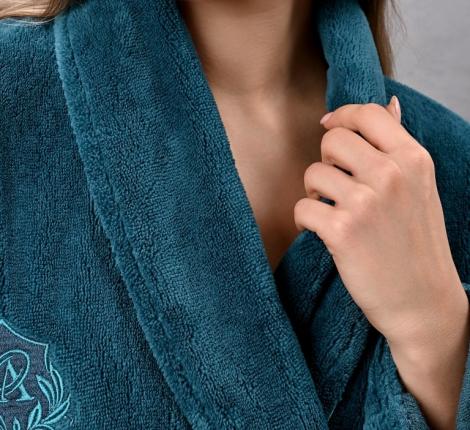 Халат женский трига шалька "AMBIELLA A-1295" изумрудный, 3XL