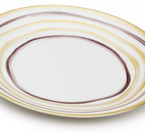 Тарелка для салата или десерта "ONDES" диаметр 21 см, лиможский фарфор