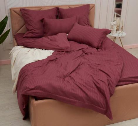 Постельное белье "Sofi de Marko" Моне (бордо) Страйп Сатин, Семейный