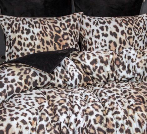 Постельное белье с одеялом "Kazanov.A." Барс (жемчужный трюфель) Велюр/Egypt Cotton, Евро