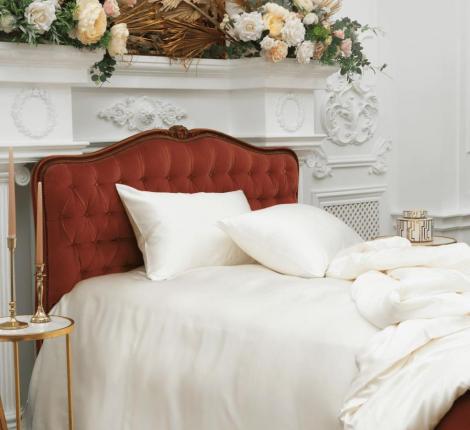 Постельное белье "CREAMY WHITE GRASS" Шёлк, Семейный