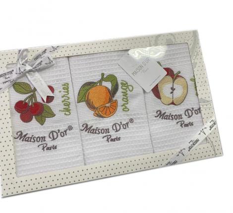 Комплект кухонных полотенец Maison D'or "FRUIT" 50х70-3шт, вишня