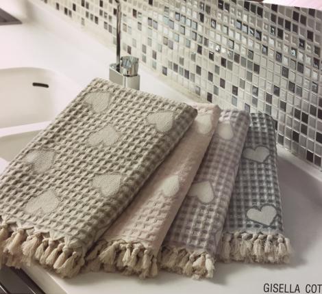 Комплект вафельных полотенец с 40x60-50x100-100x150 Maison D'or "GISELLA", бежевый