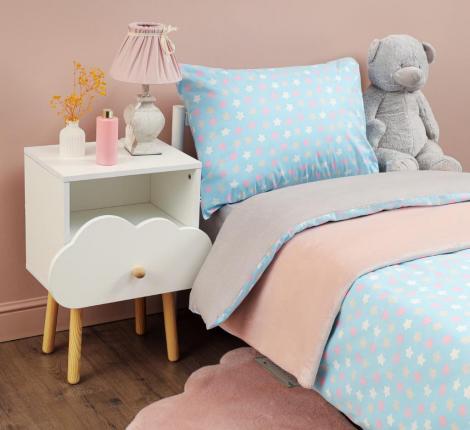 Постельное белье "Siberia" Звездочки (синий) Ранфорс, 1,5 спальный