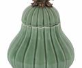 Шкатулка "PUMPKIN" GREEN фарфор, бронза, высота 23 см