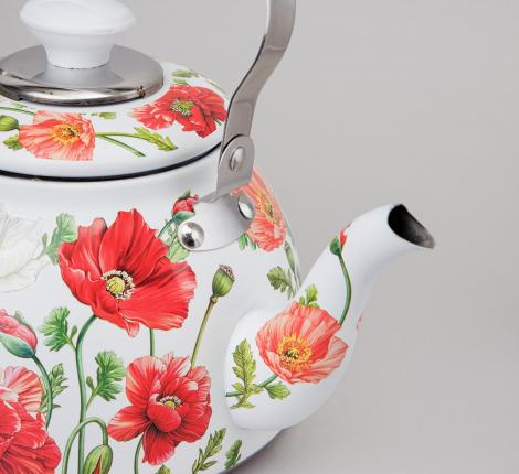 Чайник  "БЕЛЫЕ МАКИ", 1,5 л