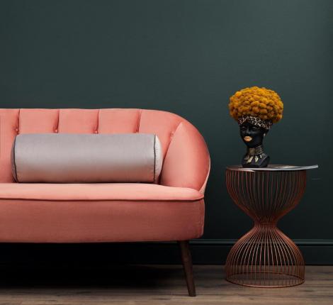 Подушка-валик "Sofi de Marko" Блейк (серая) Велюр, 60х20х20