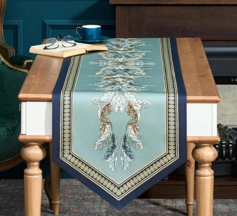 Дорожка с пропиткой "ЛИСТЬЯ МОРРИСА" GREEN STRIPE, 45х215 см