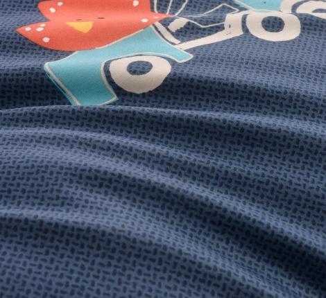 Постельное белье детское "Sofi de Marko" Диноленд (синий) Сатин, 1,5 спальный