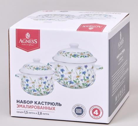 Набор эмалированных кастрюль с крышкой "SENTIMENT", 4 предмета