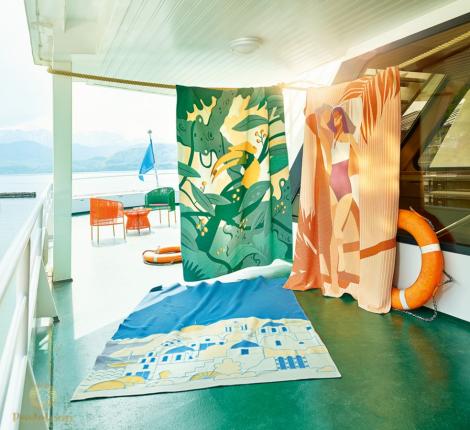 Пляжное полотенце Leitner "SUNBATHER" жаккард, 140х190