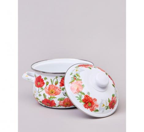 Кастрюля эмалированная с крышкой "МАКИ", 2.0 л