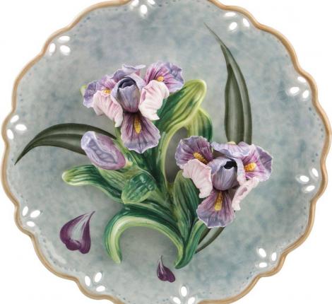Тарелка декоративная "ИРИСЫ", диаметр 20,5 см