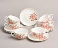 Чайный набор "КОРЕЙСКАЯ РОЗА" на 6 персон, 12 предметов (300 мл)