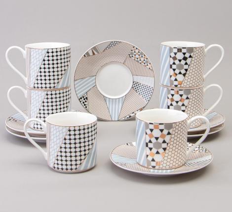 Чайный набор "TOP STYLE" 165-596 на 6 персон, 12 предметов (250 мл)