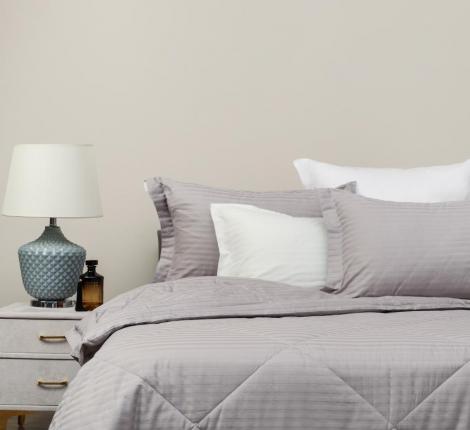 Постельное белье с одеялом "Sofi de Marko" Федерико (пепел лиловый) Страйп Сатин, Евро