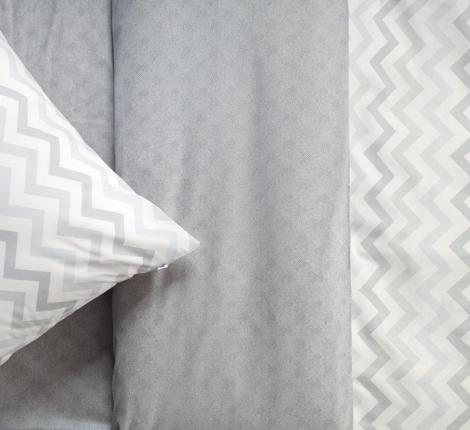 Постельное белье "Siberia" Зигзаг (серый) Ранфорс, 1,5 спальный