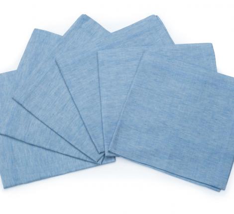 Салфетка кухонная "UNI" 47х47 хлопок-лён, голубой