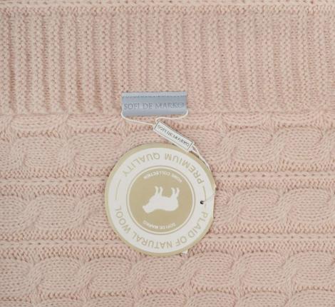 Плед вязаный "Sofi de Marko" Джовани (пепельно-розовый), 100х140