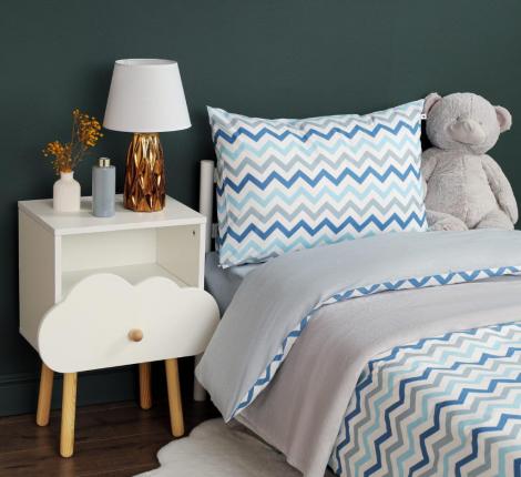 Постельное белье "Siberia" Зигзаг (голубой) Ранфорс, 1,5 спальный