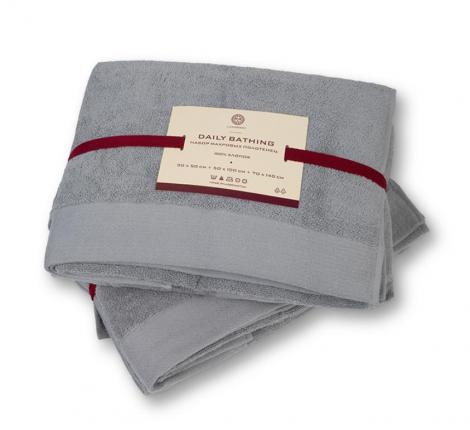 Комплект махровых полотенец "DAILY BATHING" (30x50,50x100,70x140, серый