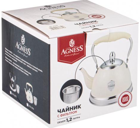 Чайник со свистком и складывающейся ручкой "ТЮДОР", 1,0 л (кремовый)