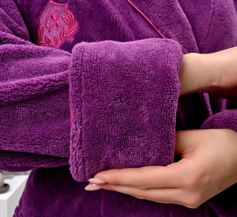 Халат женский трига с капюшоном "AMBIELLA A-1215" лиловый, L/XL