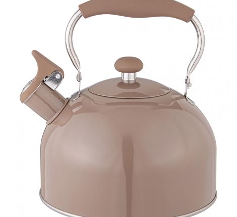 Чайник со свистком "AGNESS", 2,5 л (шоколад)