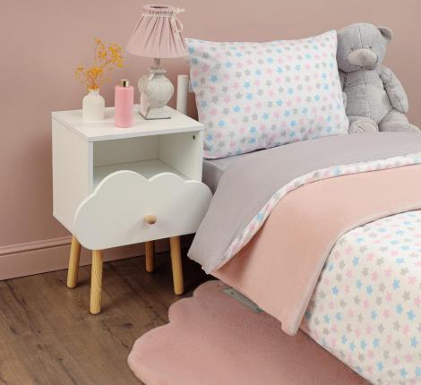 Постельное белье "Siberia" Звездочки (белый) Ранфорс, 1,5 спальный