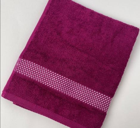 Полотенце махровое Кристаллики 70х135, фуксия