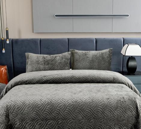 Покрывало "Sofi de Marko" Деварта (стоун) Бархат, 160x220