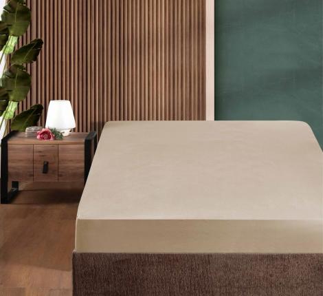 Простынь сатин "DO&CO" на резинке 90х200+30 см SOFT, молочный