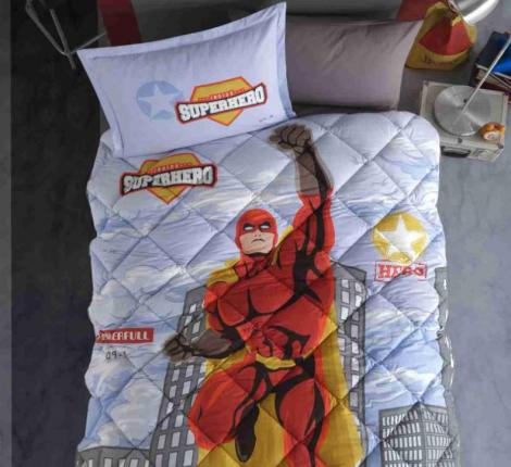 Постельное белье с одеялом Clasy Ranforce &quot;SUPERHERO GRI&quot;, 1,5 спальный