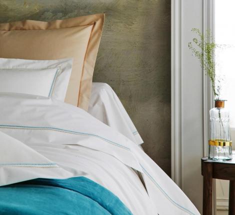 Постельное бельё "Blanc des Vosges" SOUVENIRS CELADON перкаль, Евро макси