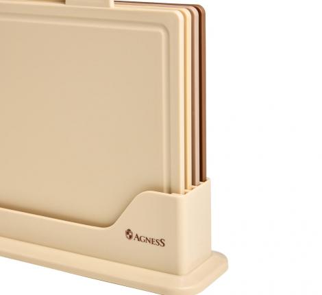 Набор из 4-х досок на подставке "AGNESS", бежевый