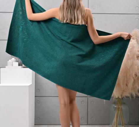 Полотенце махровое 70х140 AMBIELLA "Cassandra", изумрудный