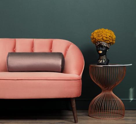 Подушка-валик "Sofi de Marko" Блейк (чайная роза) Велюр, 60х20х20