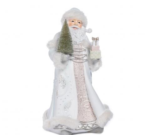 Санта с елочкой "GOODWILL" (белый с зеленым), высота 36 см