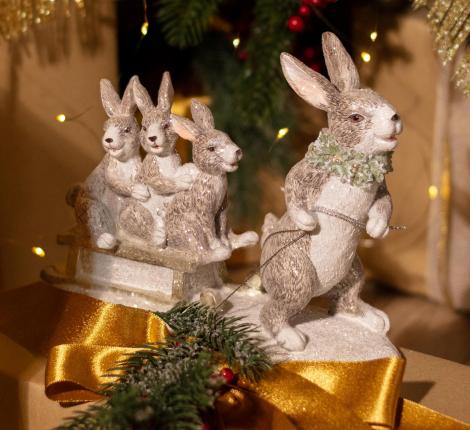 Статуэтка "КРОЛЬЧИХА С КРОЛЬЧАТАМИ", 24*8*16,5 см