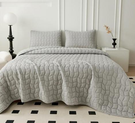 Покрывало "Sofi de Marko" Минелла (серый) Жатый сатин, 230х250