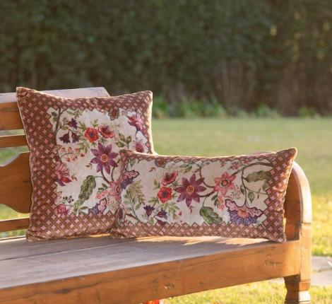 Подушка Frati "FLORAL" BEIGE (бежевый с красным), 30х60