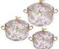 Набор эмалированных кастрюль с крышкой "ROYAL GARDEN" 950-776, 2,1/2,8/3,8 л