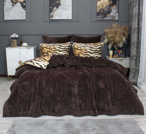 Постельное белье с одеялом "Kazanov.A." Бенгал (капучино трюфель) Велюр/Egypt Cotton, Семейный