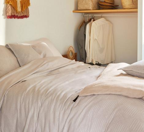 Наволочка "Blanc des Vosges" GRAMINES CRÈME лён хлопок 50х70, кремовый