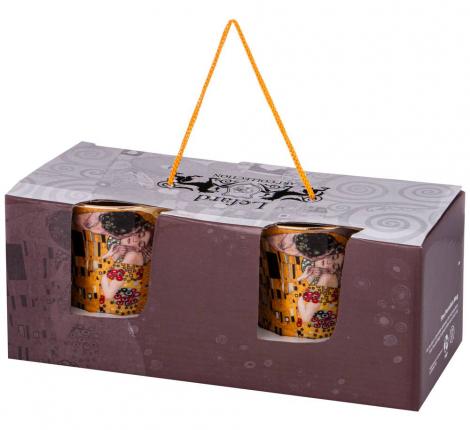 Набор кружек 2 шт. "ПОЦЕЛУЙ" (Г. КЛИМТ), 420 мл (кремовый-серый)