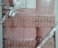 Комплект махровых полотенец 30x50-50x100-70x140 Maison D'or "ROSA", грязно-розовый