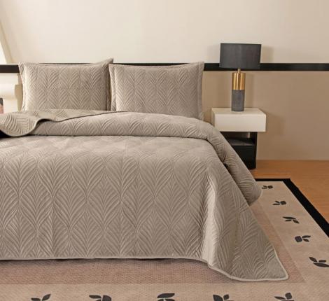 Покрывало "Sofi de Marko" Таира (светло-бежевый) Велюр, 240х260